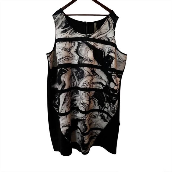 PENNINGTON’S Black &  Grey Bodycon Dress Size 4x - Picture 1 of 7